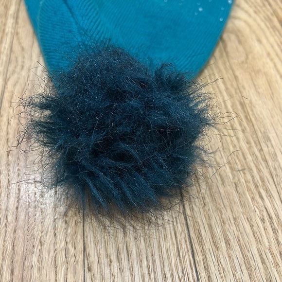 Rhinestone Knit Beanie Hat with Pompom - Picture 2 of 4